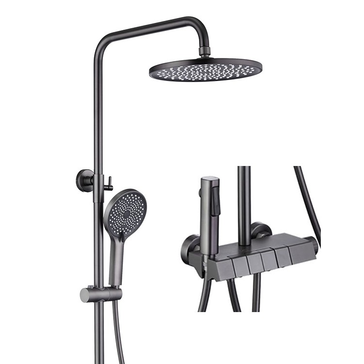 Gun Gray Piano Key Shower System