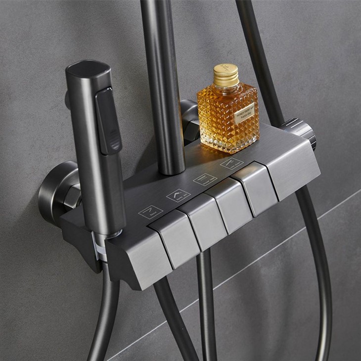 Gun Gray Piano Key Shower System